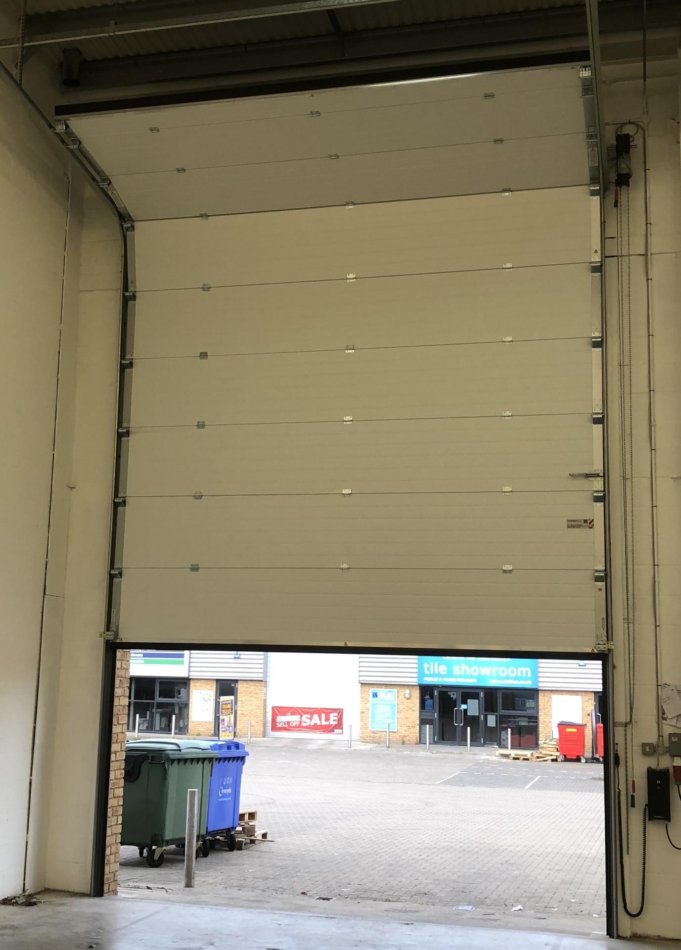 Sectional door from inside