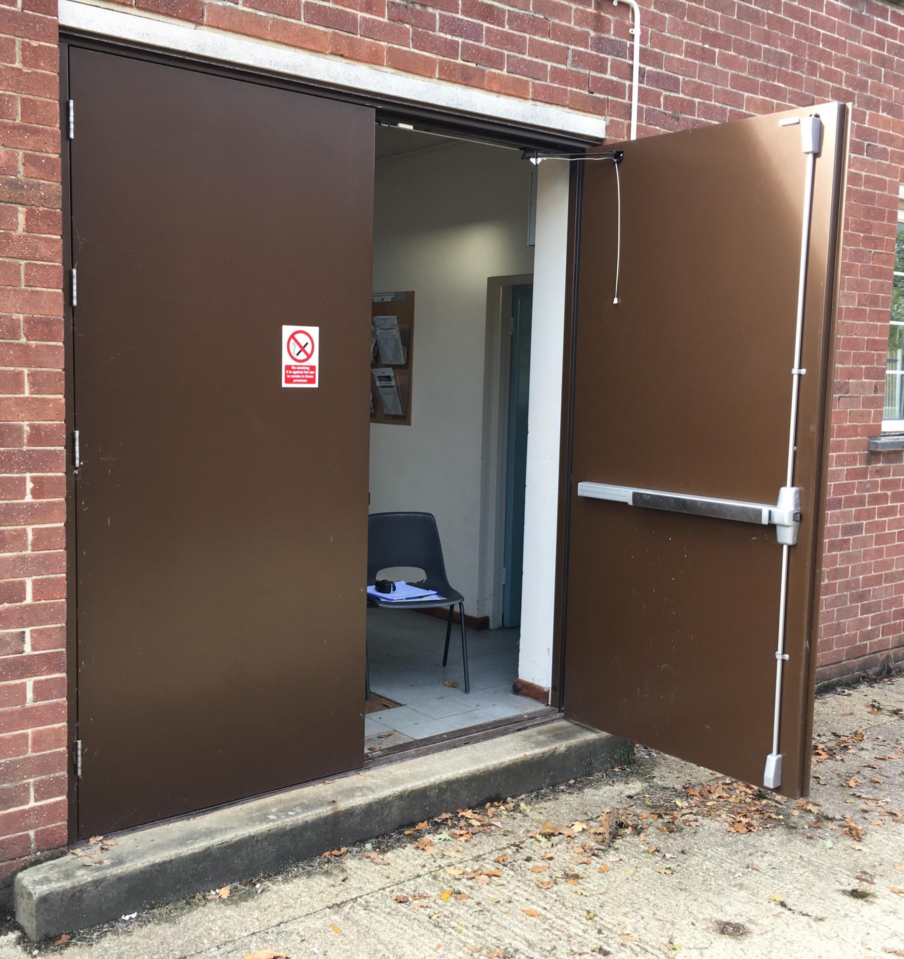 Steel door with Von Duprin 9957